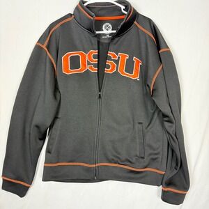 OSU Beavers Men's Full Zip Track Jacket Black Orange Athletic Sz M
